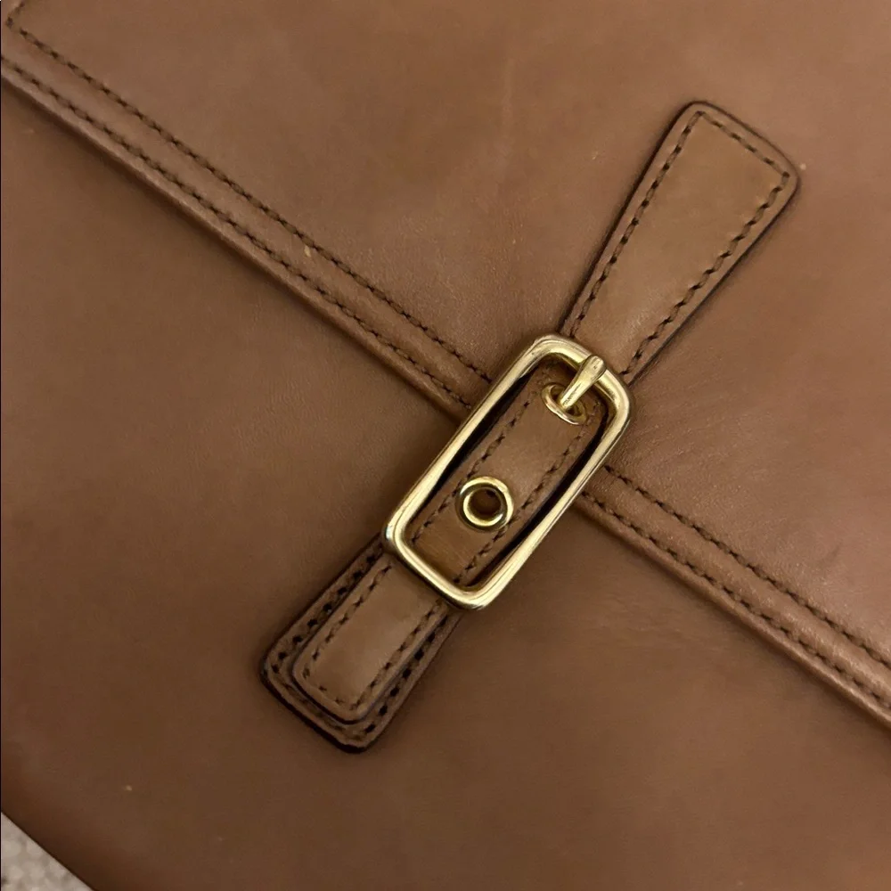 Coach Crossbody Tan Brown Leather E23-9592 Y2K bag - Picture 3 of 12